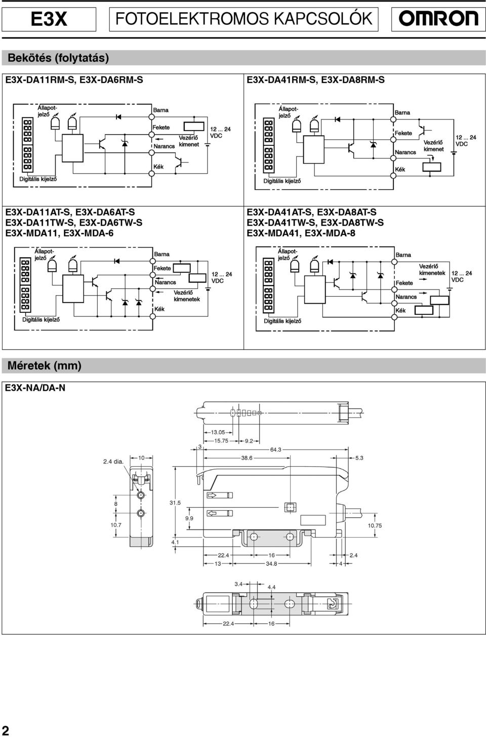 E3X-DA11TW-S, E3X-DA6TW-S E3X-MDA11, E3X-MDA-6 E3X-DA41AT-S, E3X-DA8AT-S E3X-DA41TW-S,