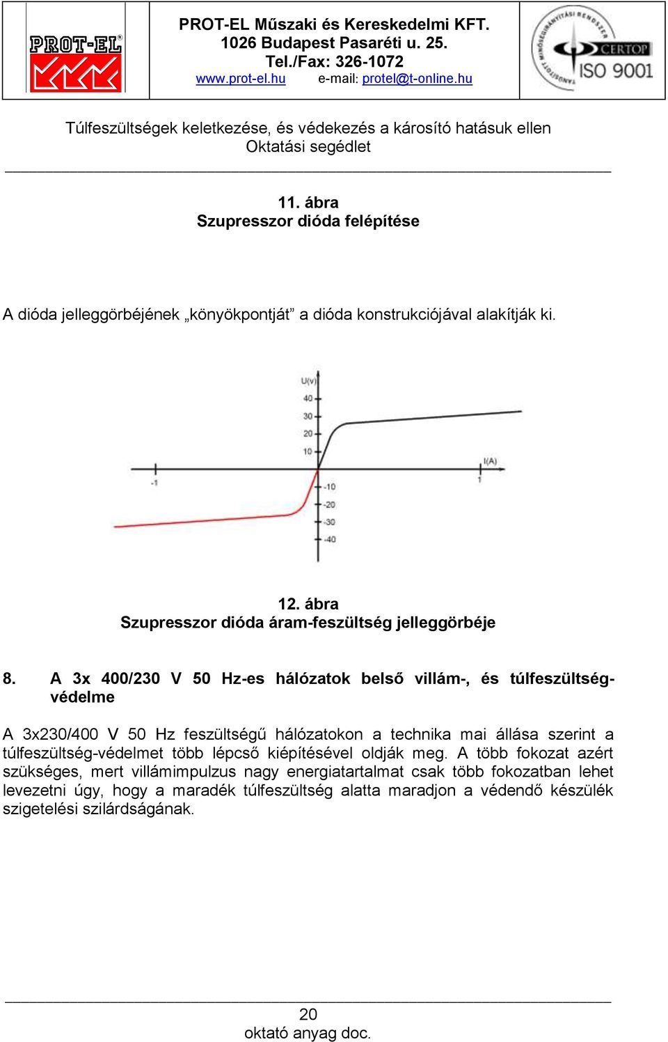 A 3x 400/230 V 50 Hz-es hálózatok belső villám-, és túlfeszültségvédelme A 3x230/400 V 50 Hz feszültségű hálózatokon a technika mai állása szerint a