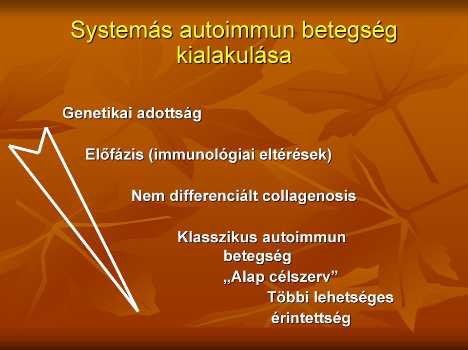 eltérések) Nem differenciált collagenosis