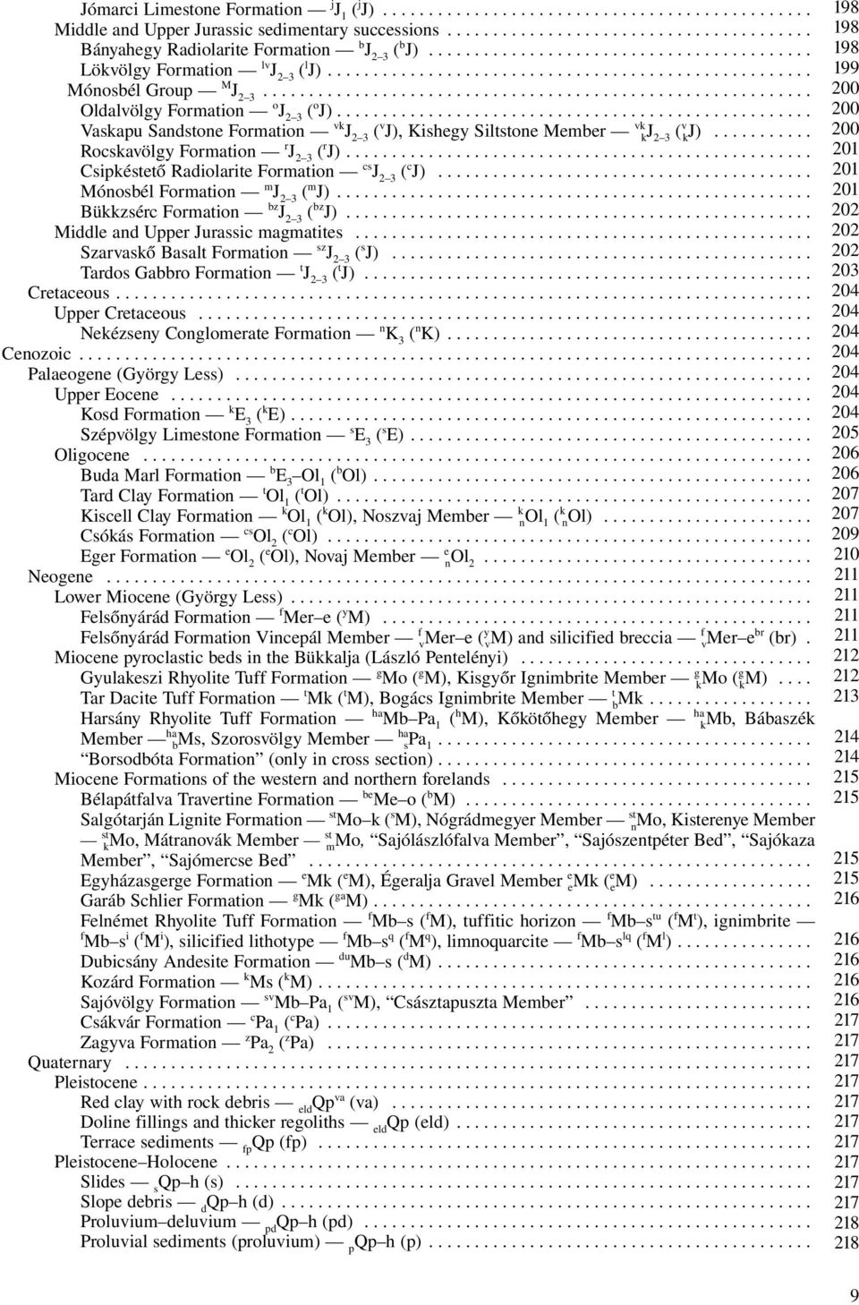 ................................................... Vaskapu Sandstone Formation vk J 2 3 ( v J), Kishegy Siltstone Member vkj k 2 3 (vj)........... k Rocskavölgy Formation r J 2 3 ( r J).