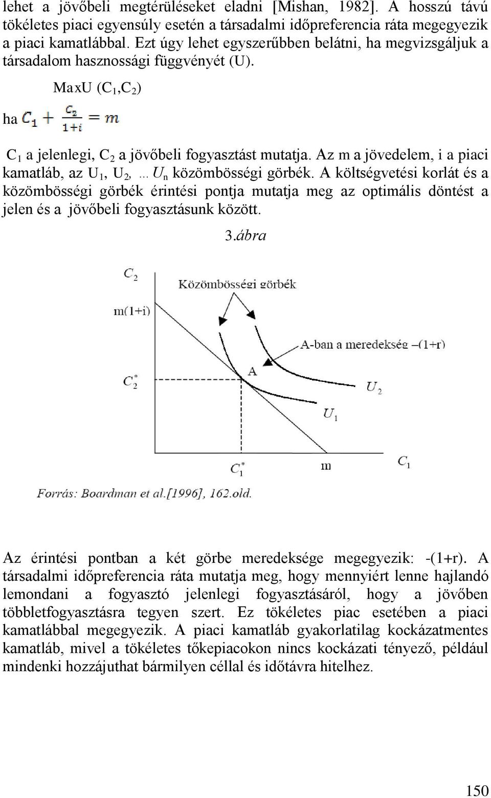 Az m a jövedelem, i a piaci kamatláb, az U 1, U 2, U n közömbösségi görbék.