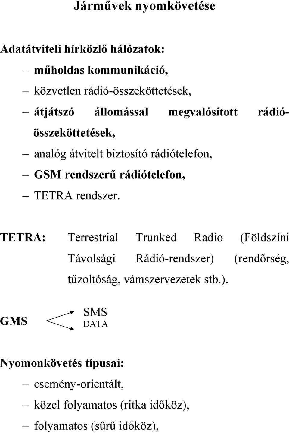 TETRA rendszer.