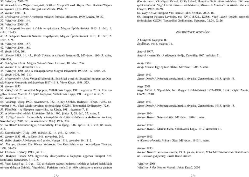 A budapesti Nemzeti Színház tervpályázata, Magyar Építőművészet 1913, 11.évf., 1. szám, 11 13. 40. A budapesti Nemzeti Színház tervpályázata, Magyar Építőművészet 1913, 11. évf., 2. szám, 5 9. 41.