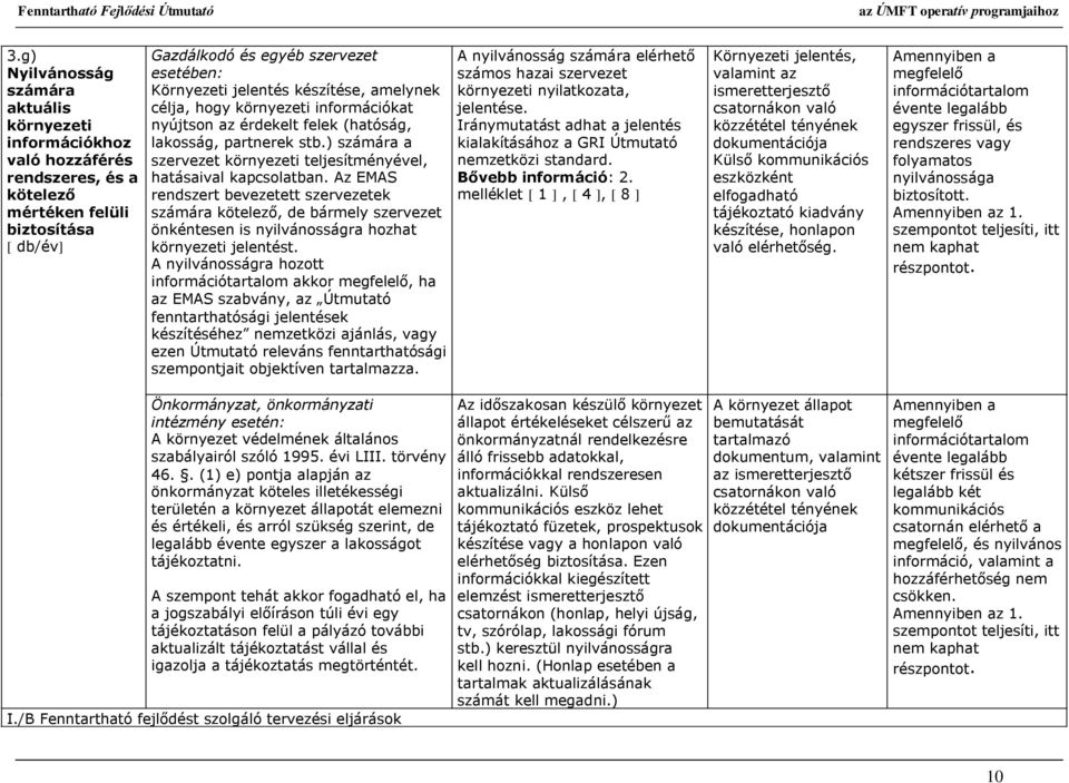 Az EMAS rendszert bevezetett szervezetek számára kötelező, de bármely szervezet önkéntesen is nyilvánosságra hozhat környezeti jelentést.