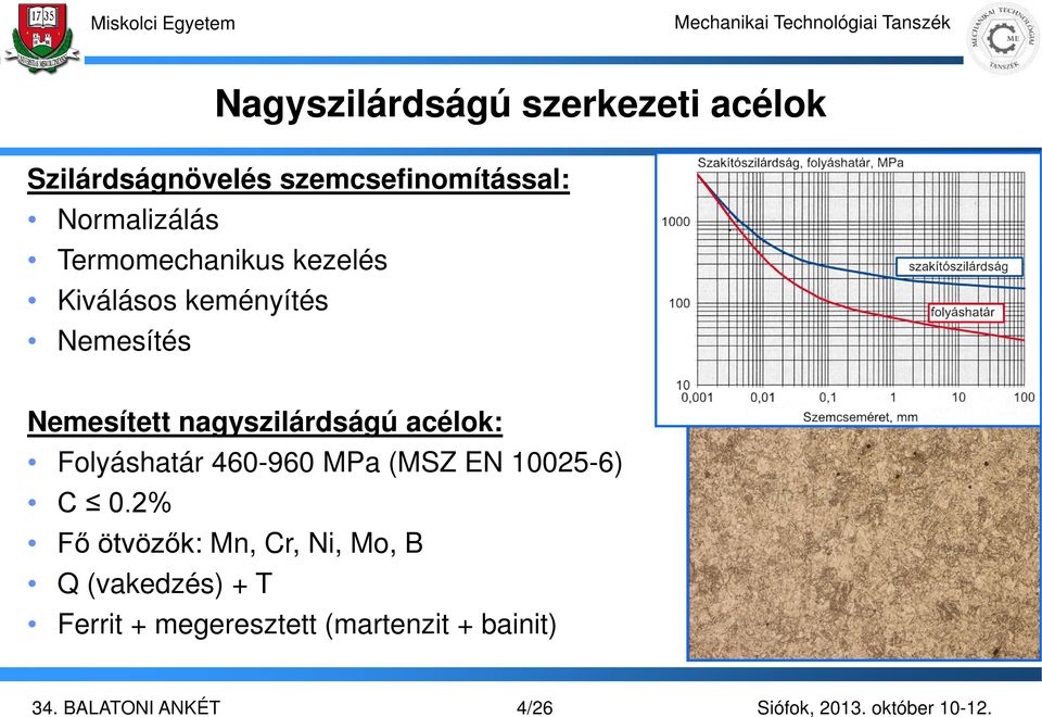 nagyszilárdságú acélok: Folyáshatár 460-960 MPa (MSZ EN 10025-6) C 0.