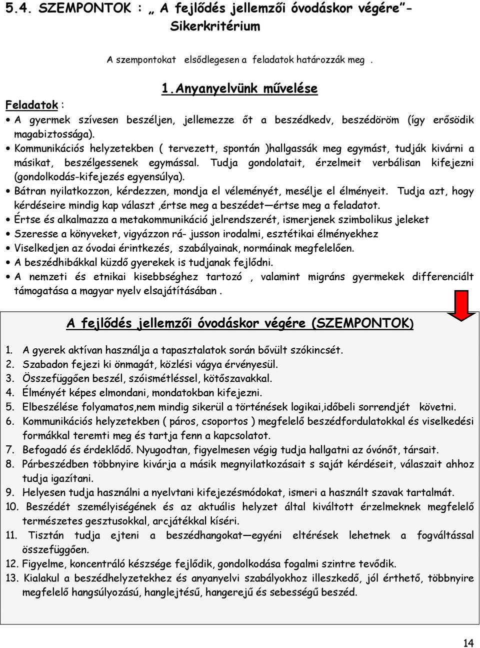 Kommunikációs helyzetekben ( tervezett, spontán )hallgassák meg egymást, tudják kivárni a másikat, beszélgessenek egymással.