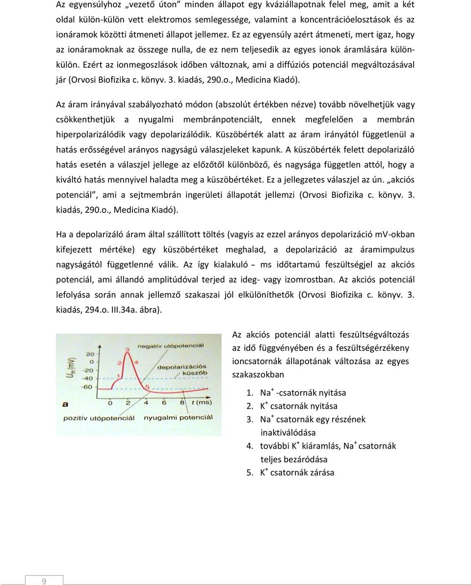 Ezért az ionmegoszlások időben változnak, ami a diffúziós potenciál megváltozásával jár (Orvosi Biofizika c. könyv. 3. kiadás, 290.o., Medicina Kiadó).