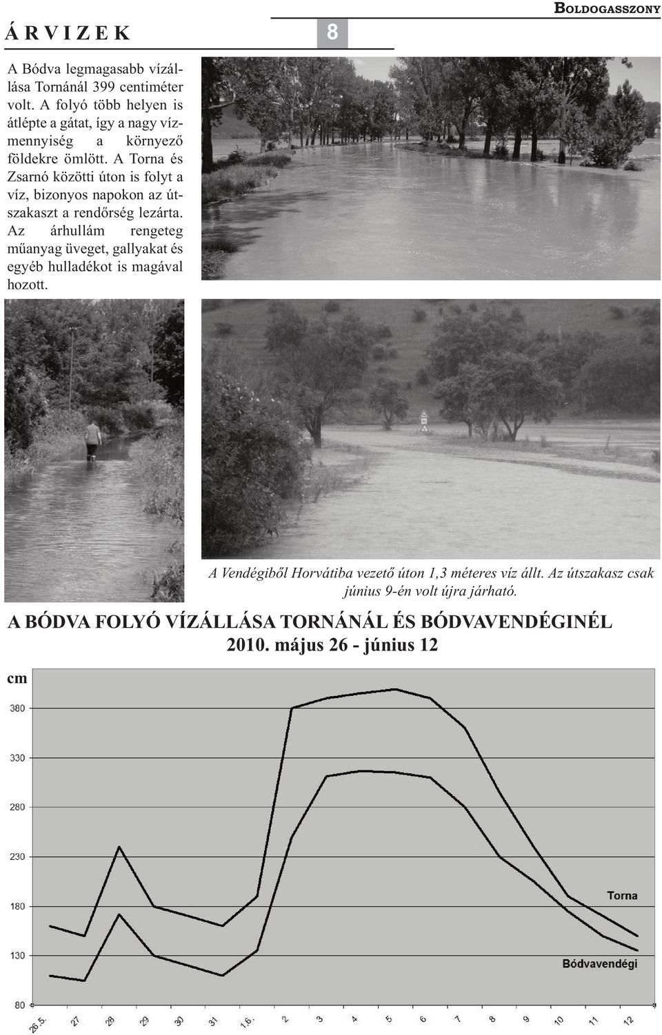 A Torna és Zsarnó közötti úton is folyt a víz, bizonyos napokon az útszakaszt a rendőrség lezárta.