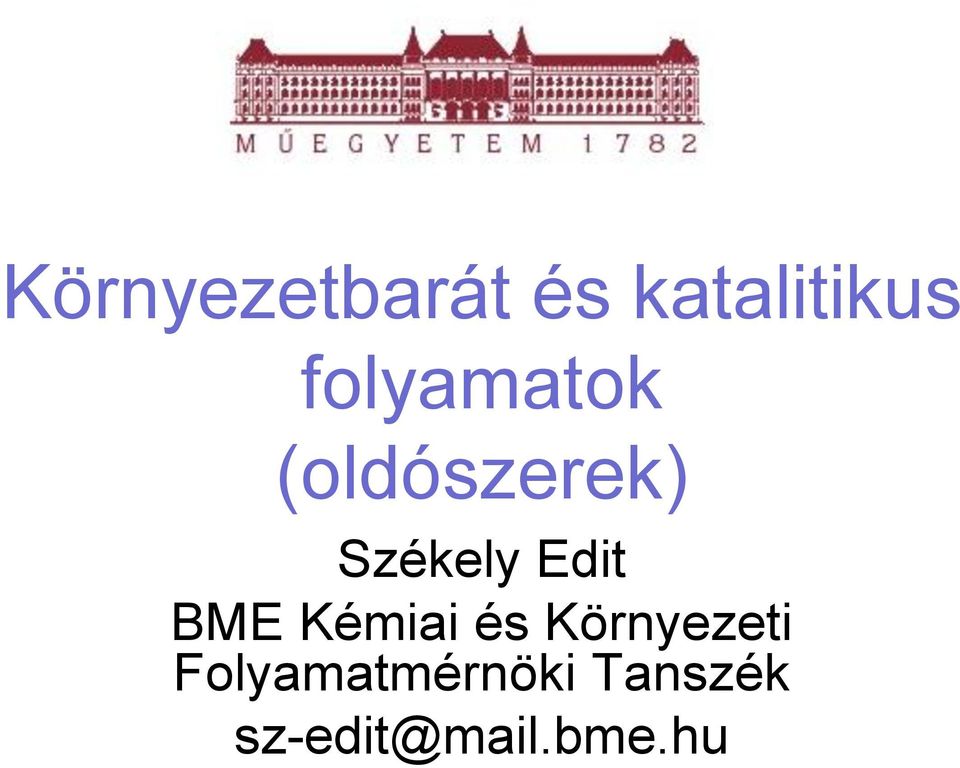 Edit BME Kémiai és Környezeti