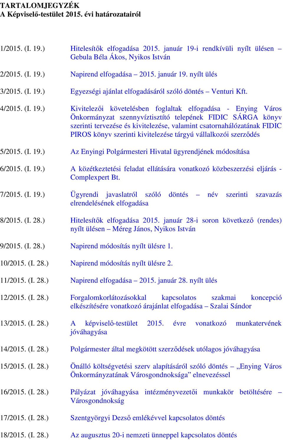 nyílt ülés 3/2015. (I. 19.