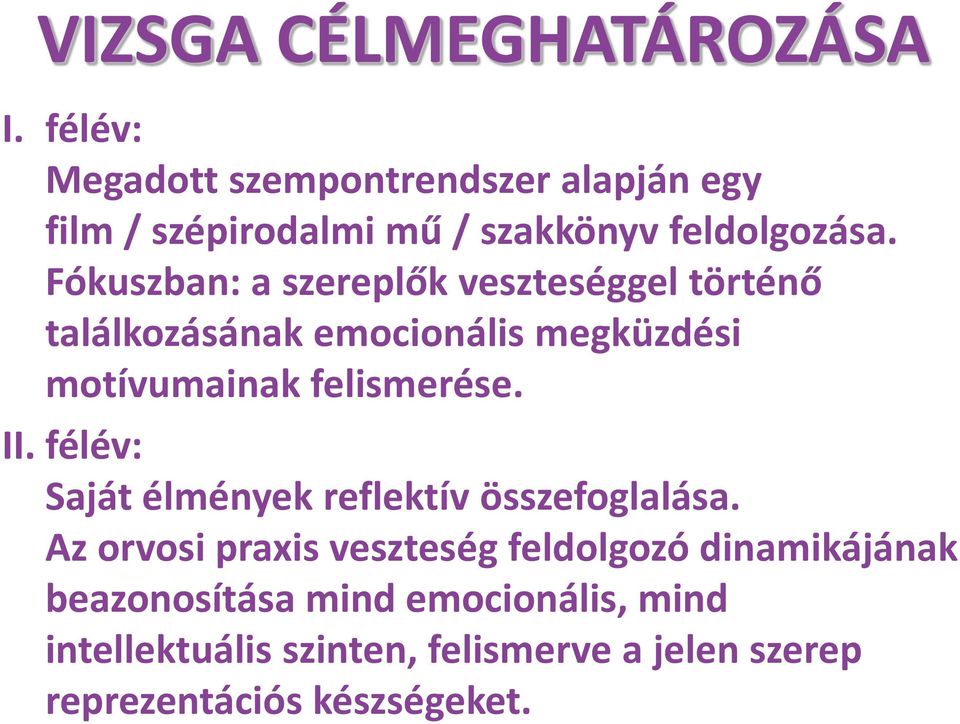 Fókuszban: a szereplők veszteséggel történő találkozásának emocionális megküzdési motívumainak felismerése. II.