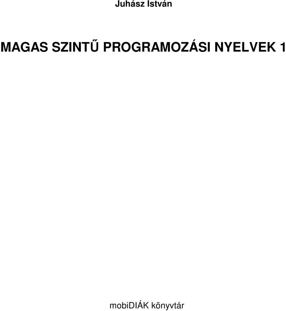 PROGRAMOZÁSI