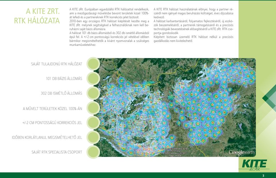 2010-ben egy országos RTK hálózat kiépítését kezdte meg a KITE zrt. melynek segítségével a felhasználóknak nem kell beruházni saját bázis állomásra.