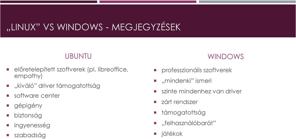 biztonság ingyenesség szabadság WINDOWS professzionális szoftverek mindenki