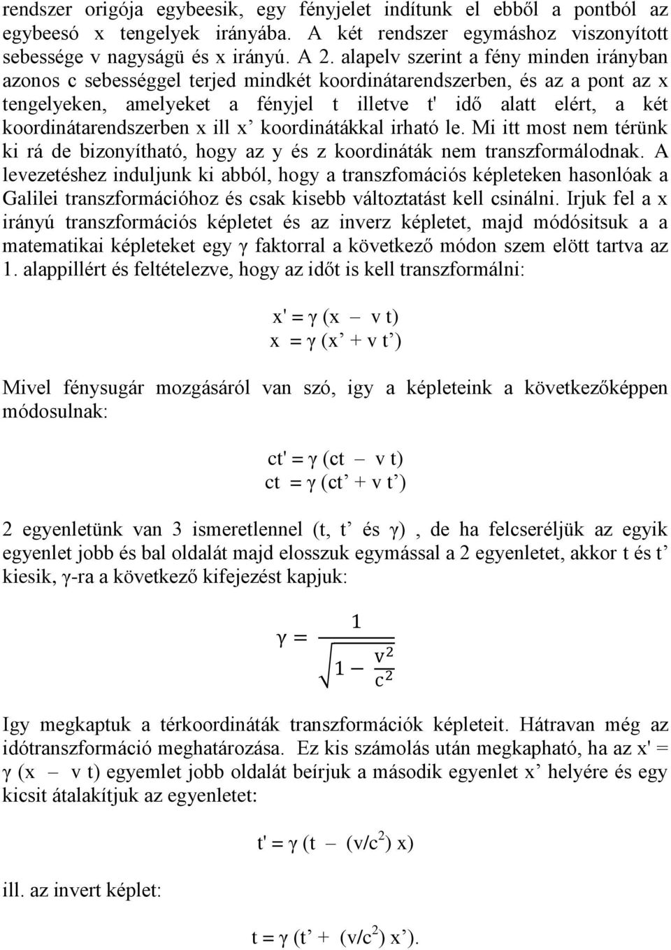 Speciális relativitáselmélet pdf