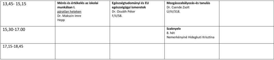 Makszin Imre Hepp Egészségtudományi és EU egészségügyi ismeretek Dr.