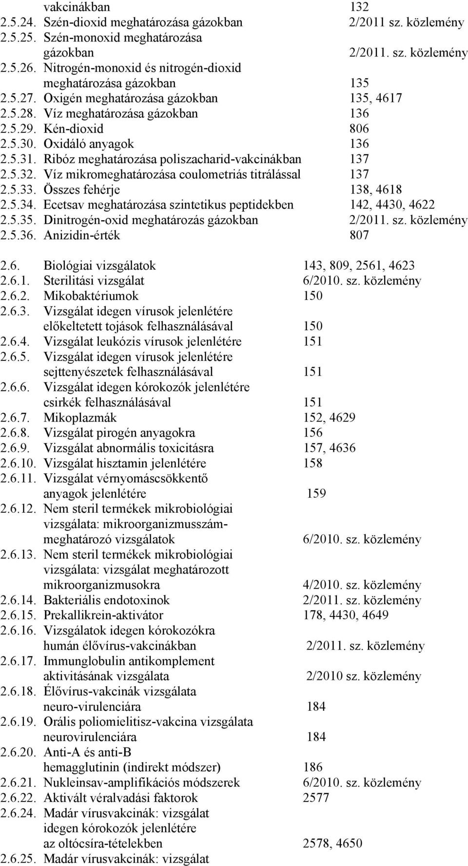 Víz mikromeghatározása coulometriás titrálással 137 2.5.33. Összes fehérje 138, 4618 2.5.34. Ecetsav meghatározása szintetikus peptidekben 142, 4430, 4622 2.5.35.