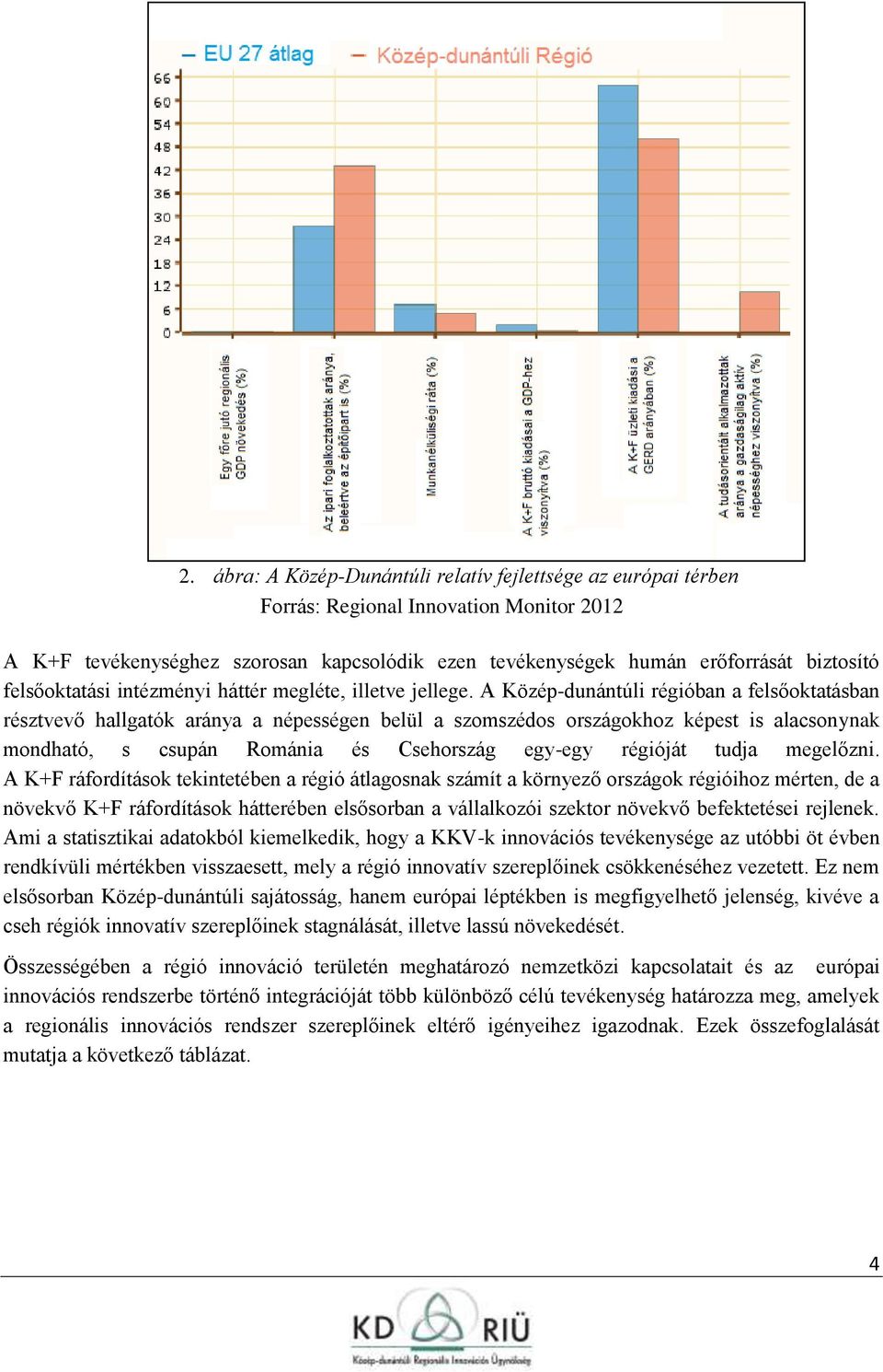 A Közép-dunántúli régióban a felsőktatásban résztvevő hallgatók aránya a népességen belül a szmszéds rszágkhz képest is alacsnynak mndható, s csupán Rmánia és Csehrszág egy-egy régióját tudja