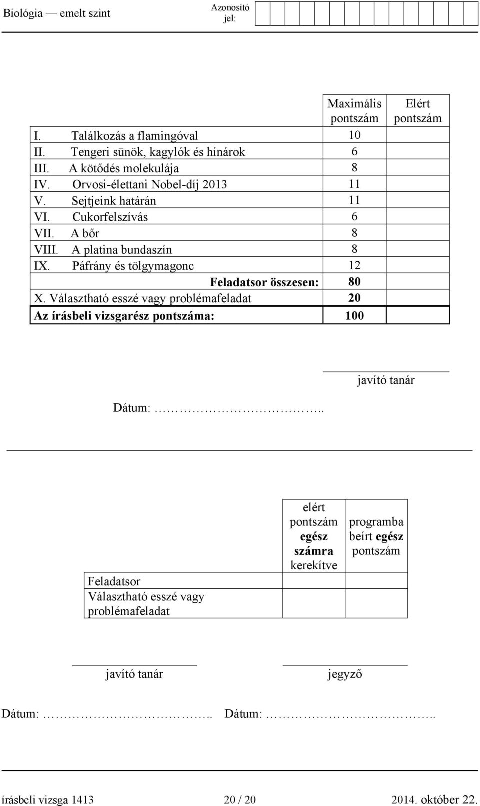 Páfrány és tölgymagonc 12 Feladatsor összesen: 80 X.