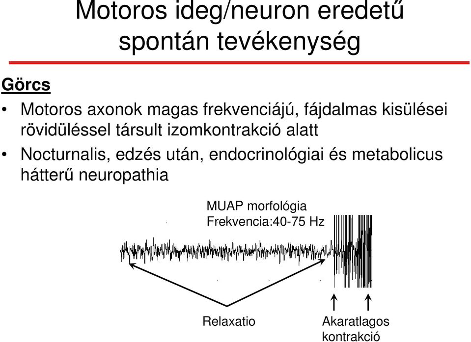 izomkontrakció alatt Nocturnalis, edzés után, endocrinológiai és