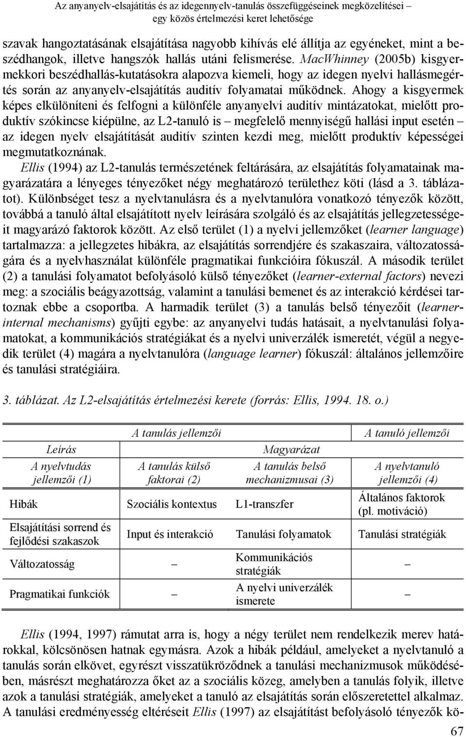 MacWhinney (2005b) kisgyermekkori beszédhallás-kutatásokra alapozva kiemeli, hogy az idegen nyelvi hallásmegértés során az anyanyelv-elsajátítás auditív folyamatai működnek.