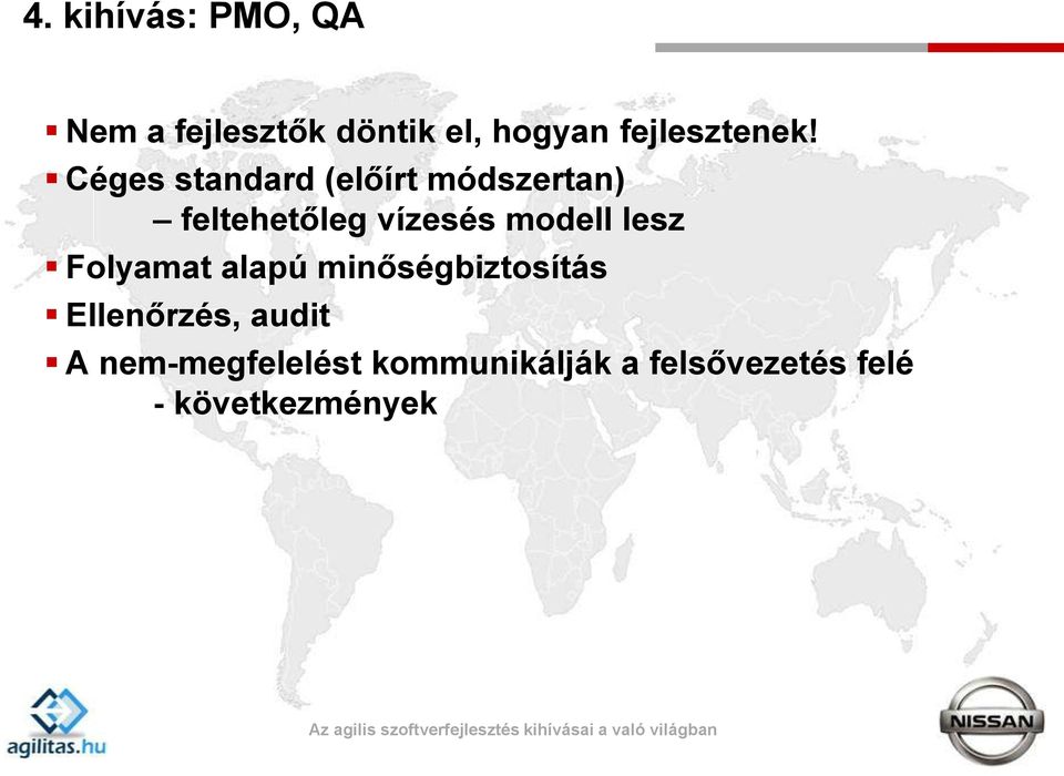 Céges standard (előírt módszertan) feltehetőleg vízesés modell