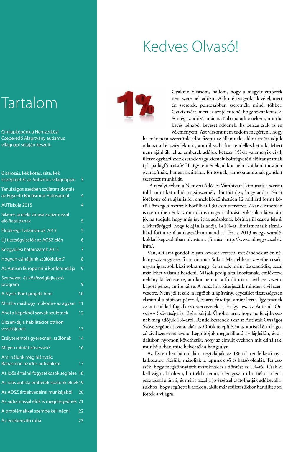 fiataloknak 5 Elnökségi határozatok 2015 5 Új tisztségviselők az AOSZ élén 6 Közgyűlési határozatok 2015 7 Hogyan csináljunk szülőklubot?