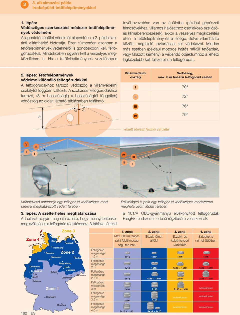 Ha a tetœfelépítménynek vezetœképes továbbvezetése van az épületbe (például gépészeti fémcsövekhez, villamos hálózathoz csatlakozó szellœzœés klímaberendezések), akkor a veszélyes megközelítés ellen