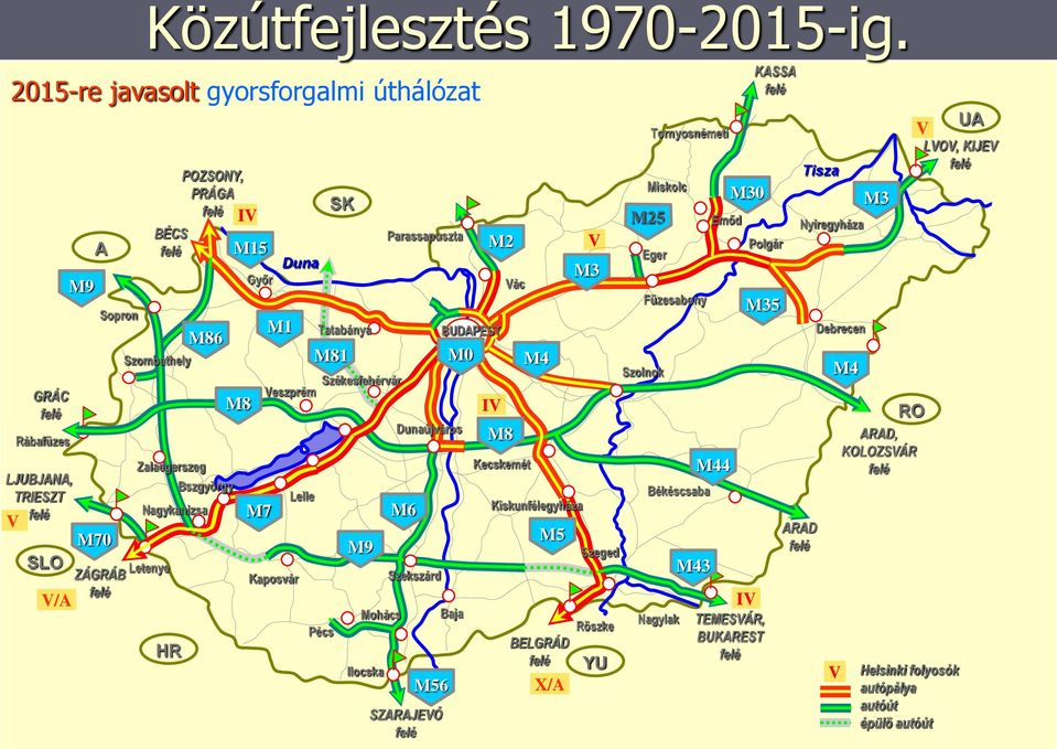 folyosók autópálya autóút Nagylak LJUBJN, TRIESZT BUDPEST M56 0 5 M4 M8 M4 M0 M2 M8 5 M81 M86 0 M6 M56 M5 M43