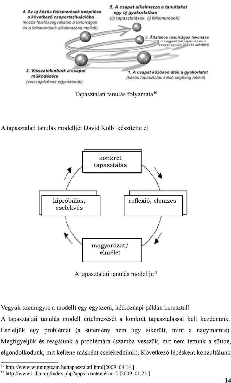 keresztül! A tapasztalati tanulás modell értelmezését a konkrét tapasztalással kell kezdenünk. Észleljük egy problémát (a sütemény nem úgy sikerült, mint a nagymamié).