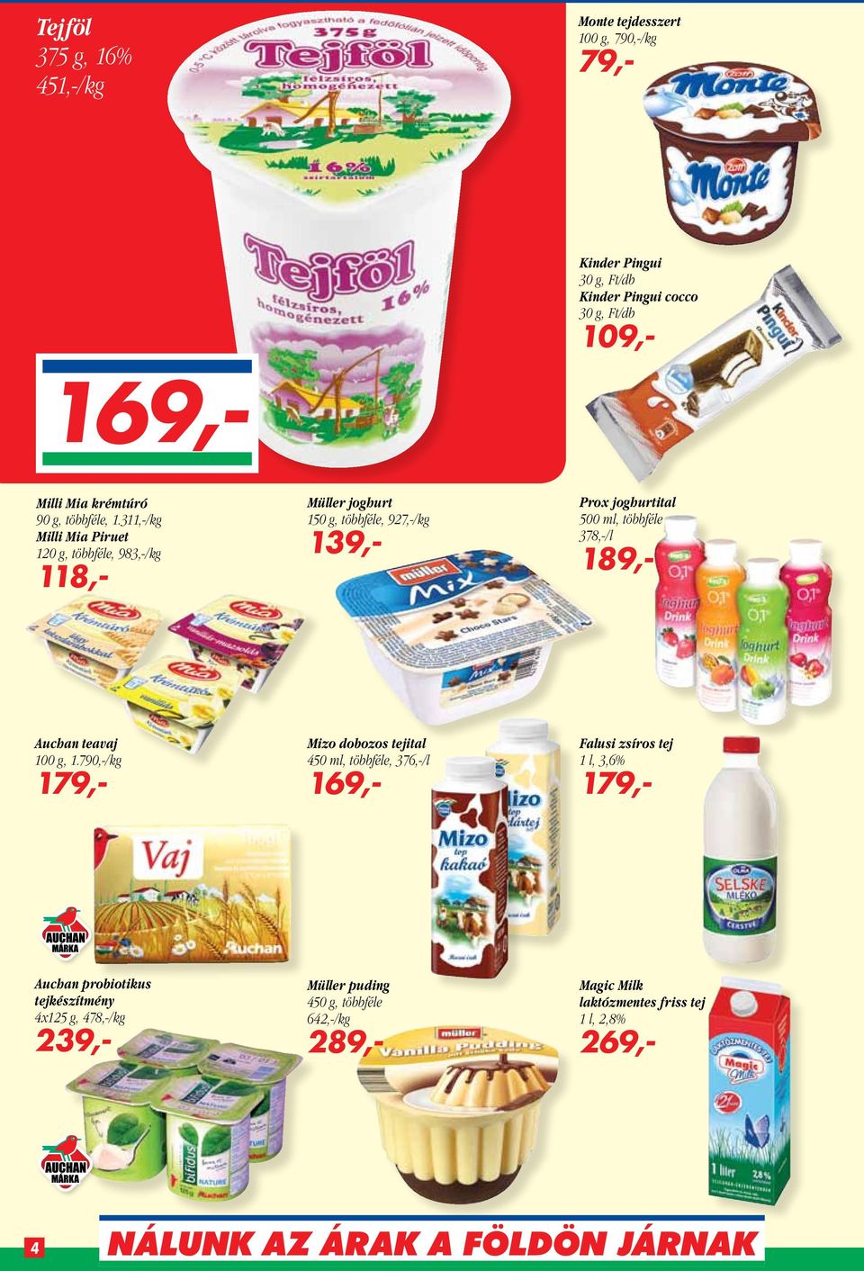 311,-/kg Milli Mia Piruet 120 g,, 983,-/kg 118,- Müller joghurt 150 g,, 927,-/kg 139,- Prox joghurtital 500 ml, 378,-/l 189,- Auchan