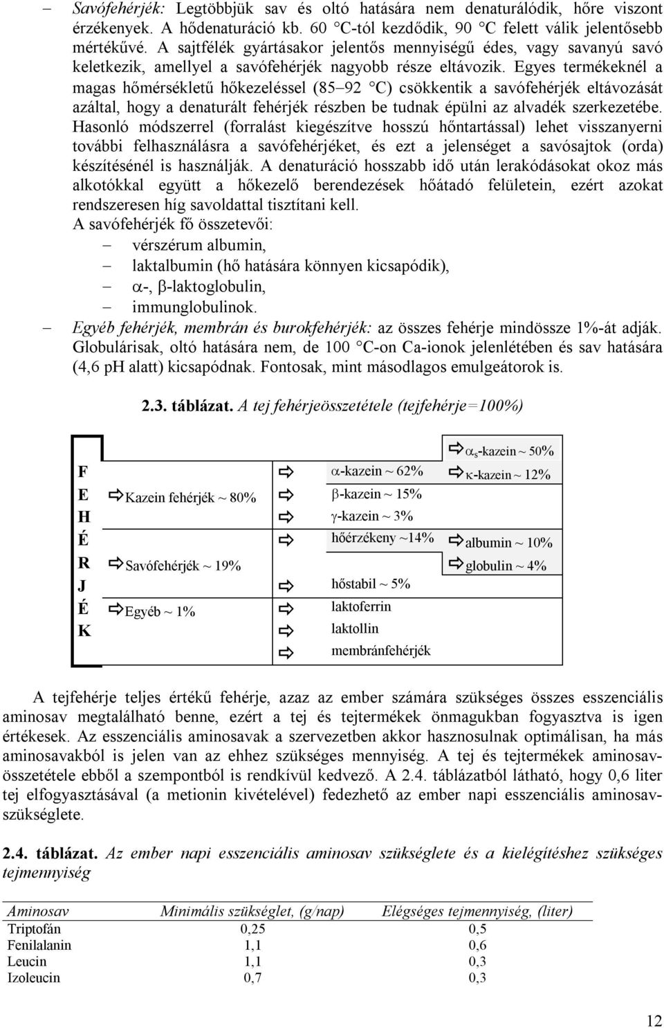 Egyes termékeknél a magas hőmérsékletű hőkezeléssel (85 92 C) csökkentik a savófehérjék eltávozását azáltal, hogy a denaturált fehérjék részben be tudnak épülni az alvadék szerkezetébe.