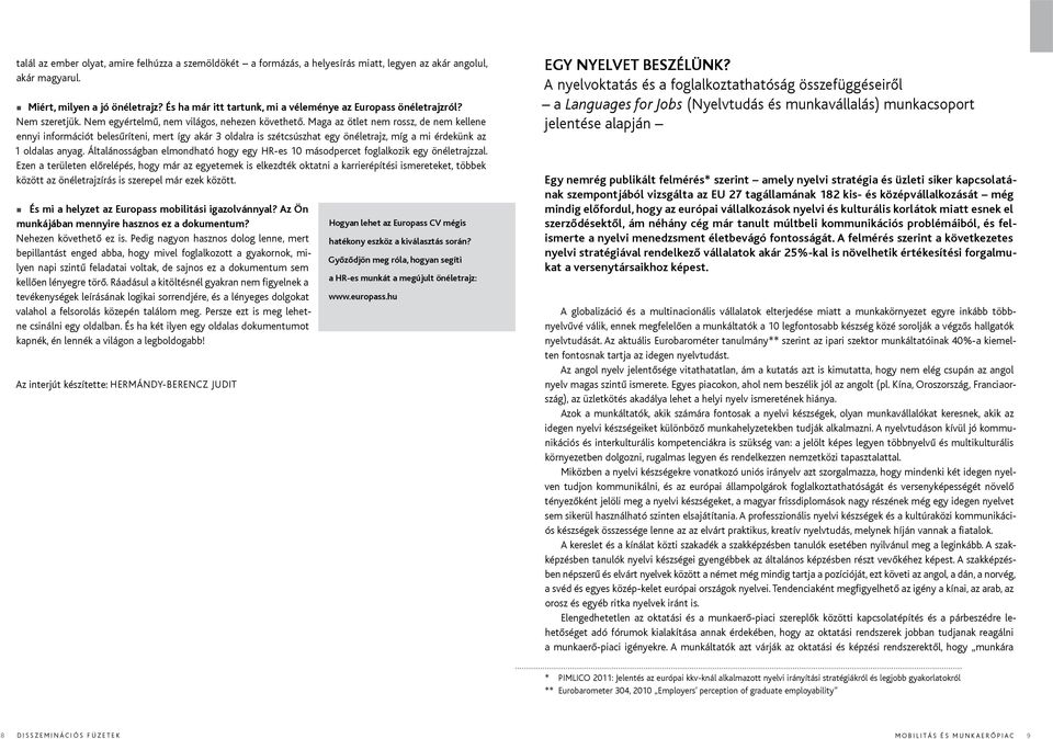 Maga az ötlet nem rossz, de nem kellene ennyi információt belesűríteni, mert így akár 3 oldalra is szétcsúszhat egy önéletrajz, míg a mi érdekünk az 1 oldalas anyag.