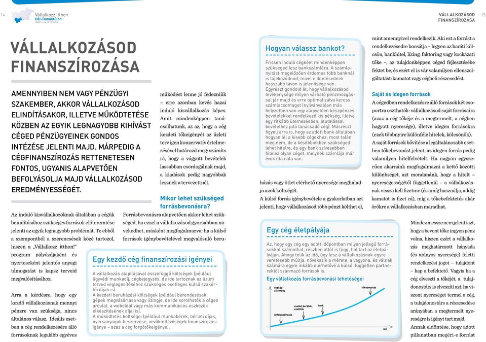 Az induló kisvállalkozóknak általában a cégük beindításához szükséges források előteremtése jelenti az egyik legnagyobb problémát.