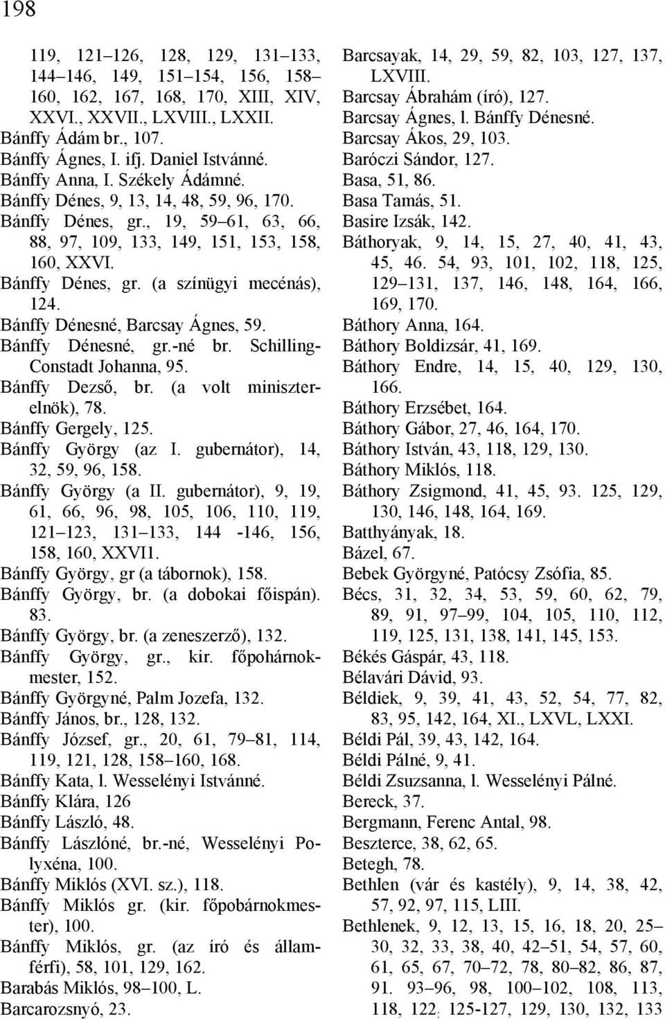 Bánffy Dénesné, Barcsay Ágnes, 59. Bánffy Dénesné, gr.-né br. Schilling- Constadt Johanna, 95. Bánffy Dezső, br. (a volt miniszterelnök), 78. Bánffy Gergely, 125. Bánffy György (az I.