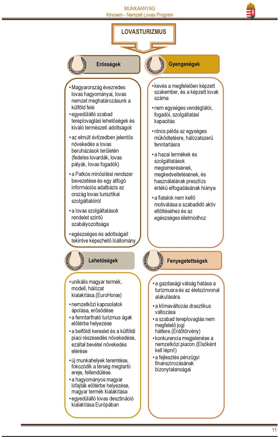 ország lovas turisztikai szolgáltatóiról a lovas szolgáltatások rendelet szintű szabályozottsága egészséges és adottságait tekintve képezhető lóállomány kevés a megfelelően képzett szakember, és a
