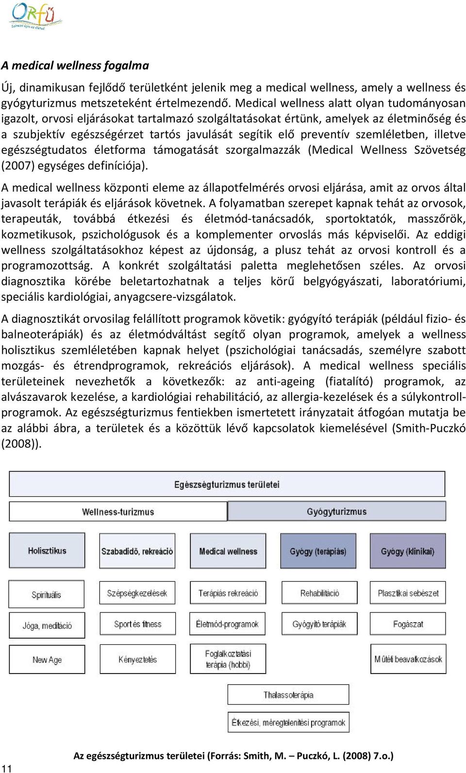 szemléletben, illetve egészségtudatos életforma támogatását szorgalmazzák (Medical Wellness Szövetség (2007) egységes definíciója).
