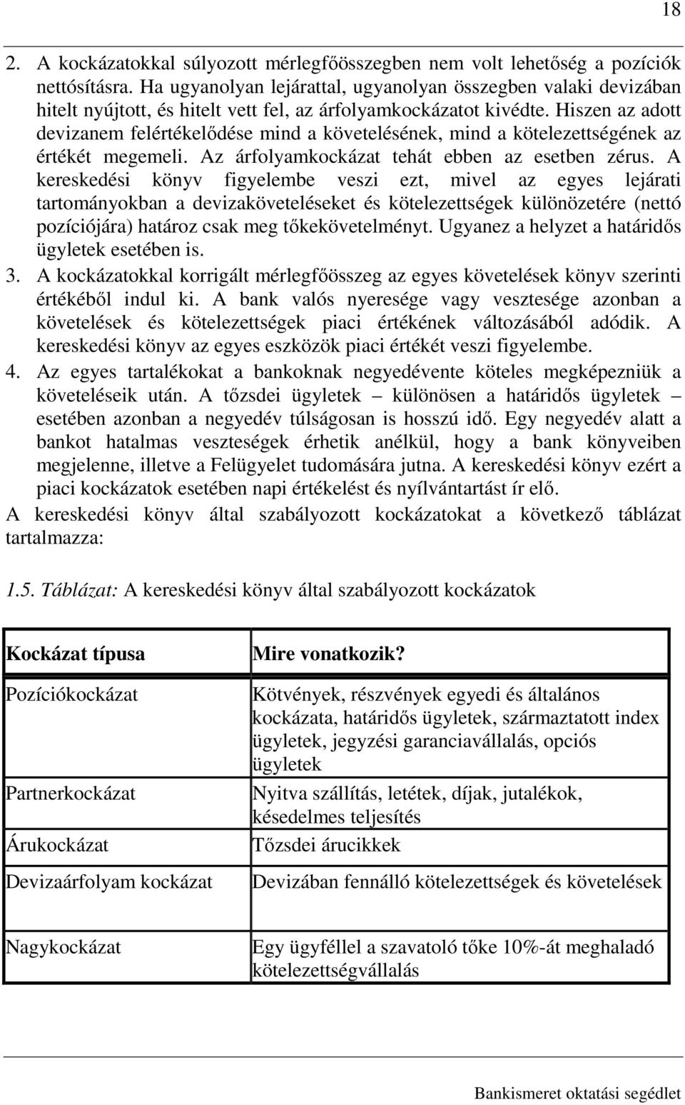 Hiszen az adott devizanem felértékelıdése mind a követelésének, mind a kötelezettségének az értékét megemeli. Az árfolyamkockázat tehát ebben az esetben zérus.