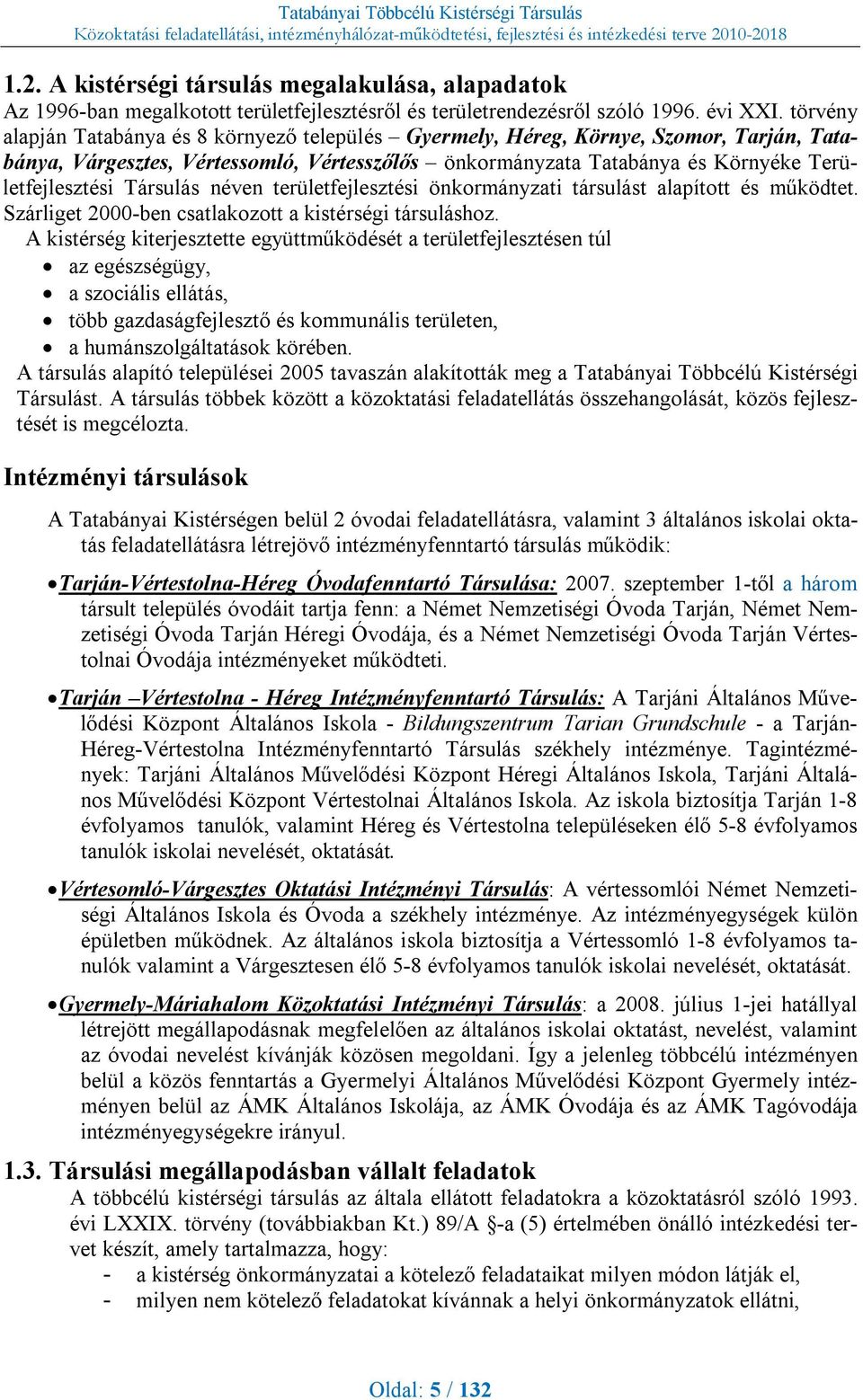 Társulás néven területfejlesztési önkormányzati társulást alapított és működtet. Szárliget 2000-ben csatlakozott a kistérségi társuláshoz.