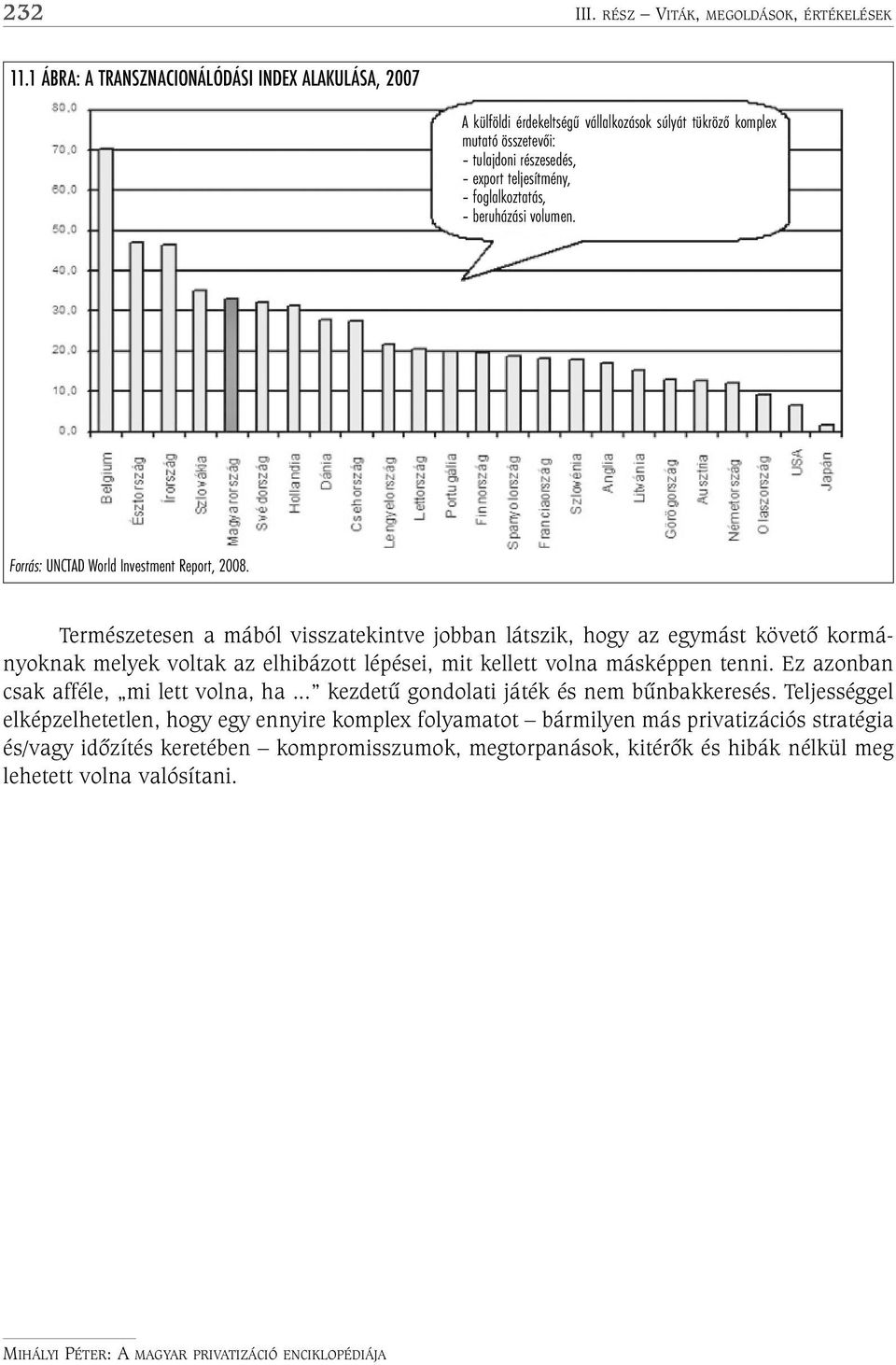 beruházási volumen. Forrás: UNCTAD World Investment Report, 2008.