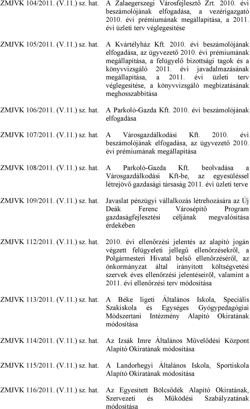 évi prémiumának megállapítása, a felügyelő bizottsági tagok és a könyvvizsgáló 2011. évi javadalmazásának megállapítása, a 2011.