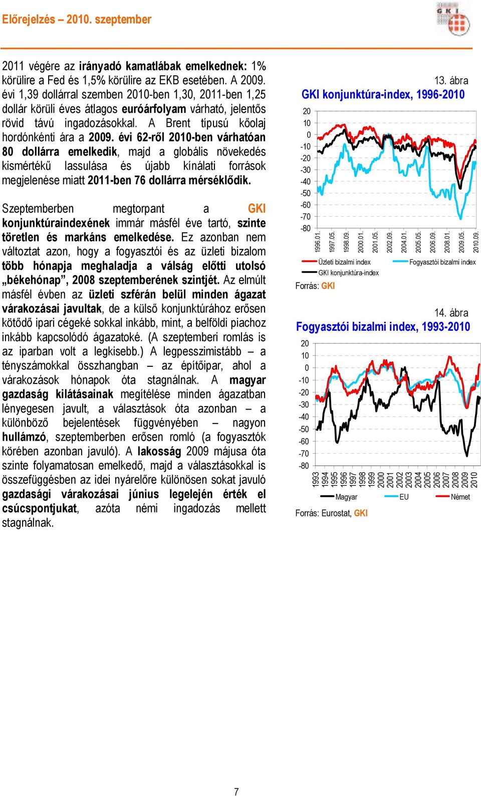 évi 62-rıl 21-ben várhatóan 8 dollárra emelkedik, majd a globális növekedés kismértékő lassulása és újabb kínálati források megjelenése miatt 211-ben 76 dollárra mérséklıdik.