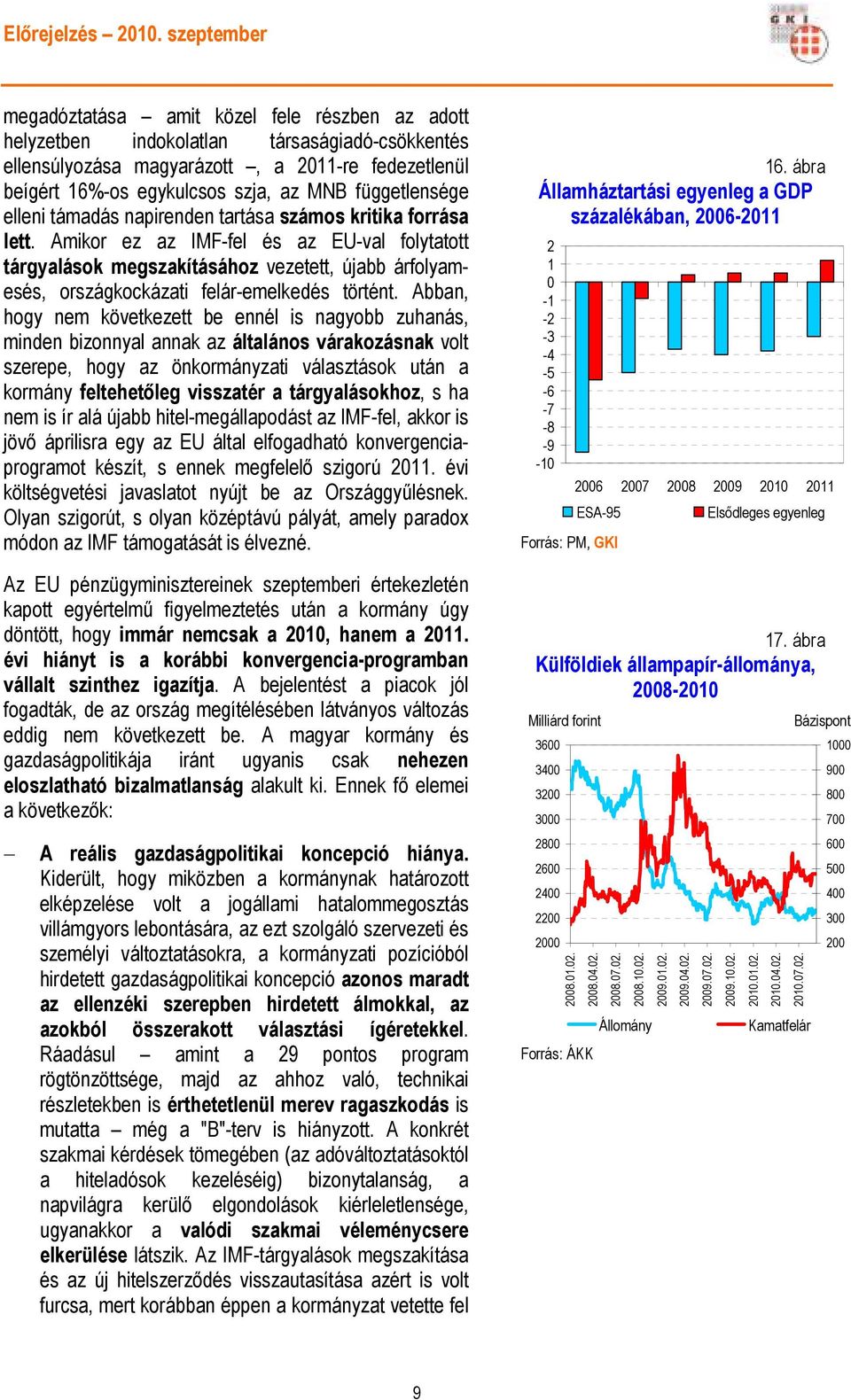 Amikor ez az IMF-fel és az EU-val folytatott tárgyalások megszakításához vezetett, újabb árfolyamesés, országkockázati felár-emelkedés történt.