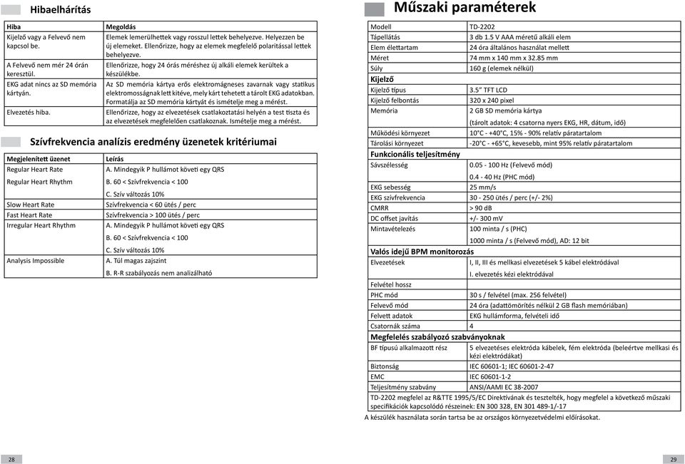 Ellenőrizze, hogy 24 órás méréshez új alkáli elemek kerültek a készülékbe.