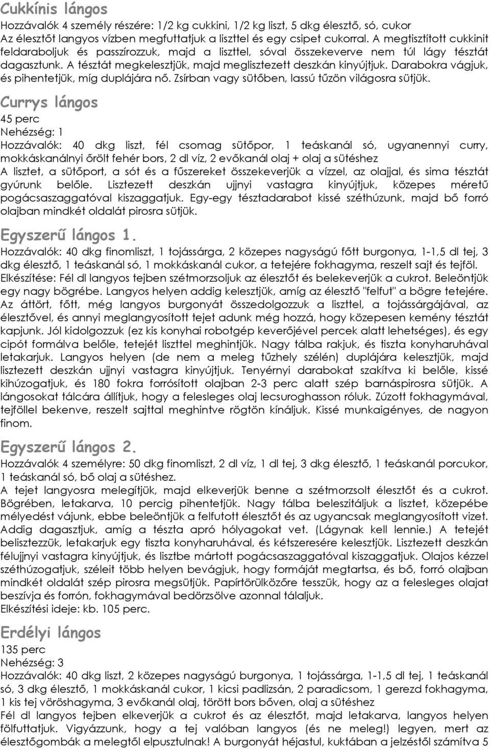 Darabokra vágjuk, és pihentetjük, míg duplájára nő. Zsírban vagy sütőben, lassú tűzön világosra sütjük.