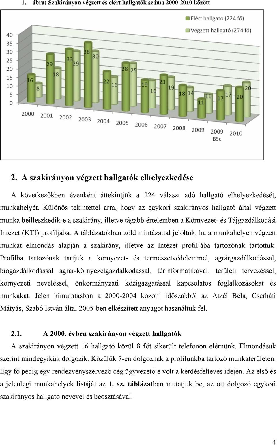 Különös tekintettel arra, hogy az egykori szakirányos hallgató által végzett munka beilleszkedik-e a szakirány, illetve tágabb értelemben a Környezet- és Tájgazdálkodási Intézet (KTI) profiljába.