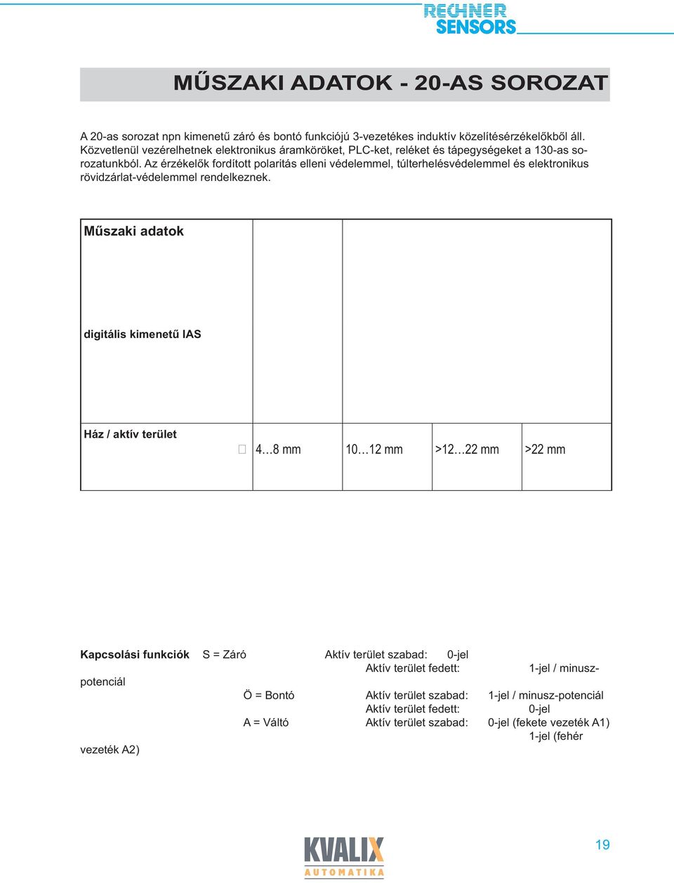 Az érzékelők fordított polaritás elleni védelemmel, túlterhelésvédelemmel és elektronikus rövidzárlat-védelemmel rendelkeznek.