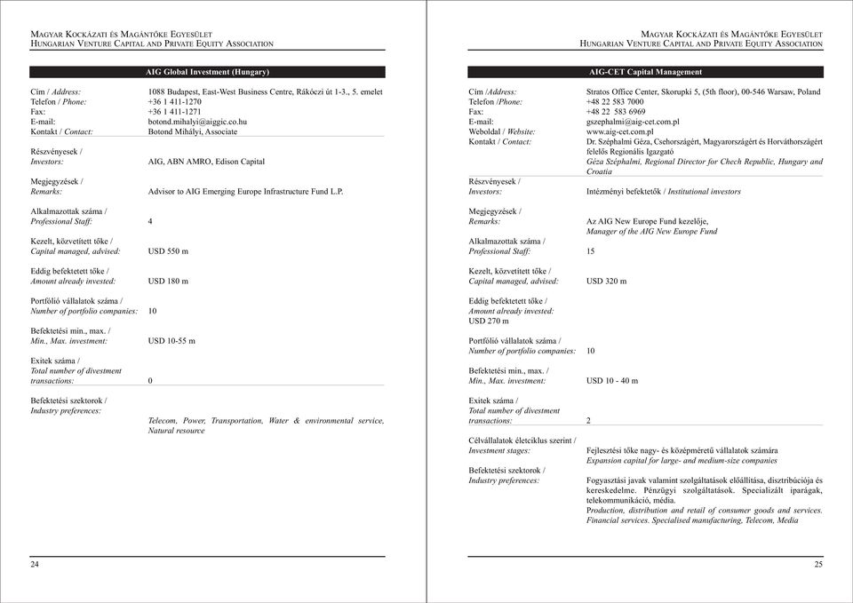 ofessional Staff: 4 AIG, ABN AMRO, Edison Capital Advisor to AIG Emerging Europe Infrastructure Fund L.P.