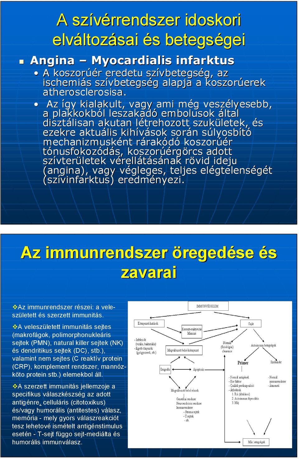 mechanizmusként nt rárakr rakódó koszorúé úér tónusfokozódás, s, koszorúé úérgörcs rcs adott szívter vterületek vérellv rellátásának rövid r ideju (angina), vagy végleges, v teljes elégtelens