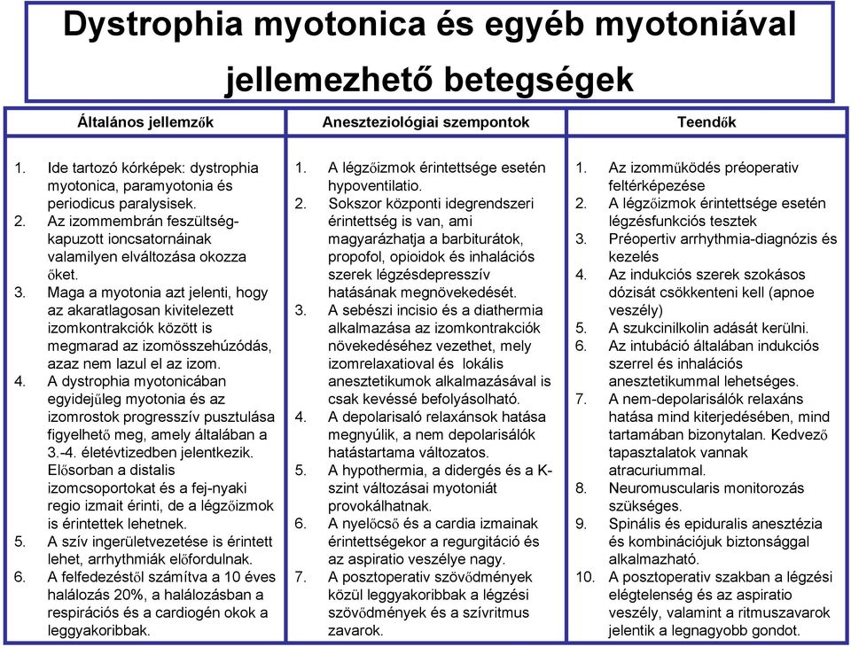 Maga a myotonia azt jelenti, hogy az akaratlagosan kivitelezett izomkontrakciók között is megmarad az izomösszehúzódás, azaz nem lazul el az izom. 4.